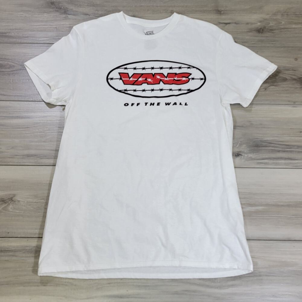 Vans T-Shirt Men's Medium White Short Sleeve